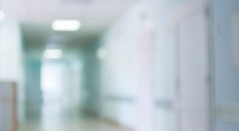 blurry hospital corridor